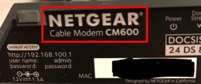 Netgear Modem Label