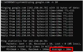 Wireless Ping to Google Test Results HP Elitebook 840
