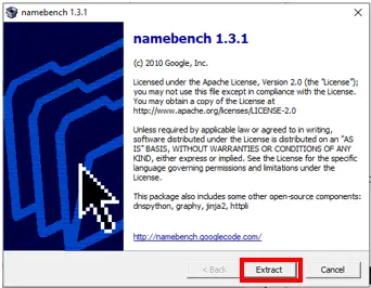 NameBench.exe Extract Button