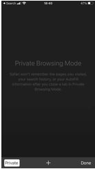 Apple Safari Private Browsing Mode Session Mobile Device