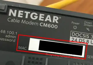 Netgear modem mac address