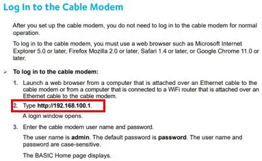 Modem owners manual log in to modem