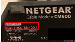 Netgear modem IP address