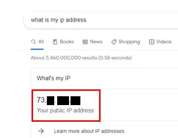 Router public IP address