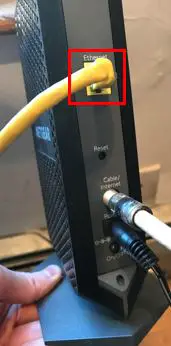 Ethernet port on back of modem