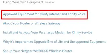 Xfinity approved equipment for xfinity internet and xfinity voice