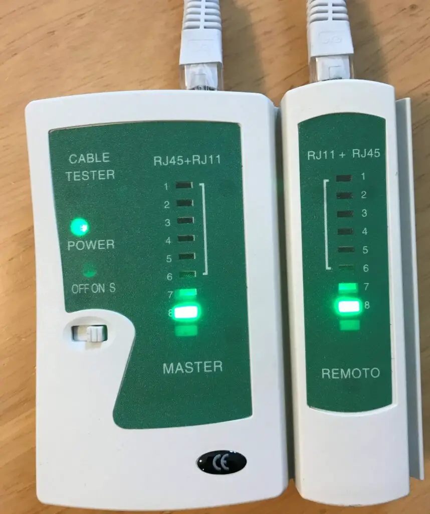 Ethernet cable tester light 8