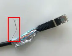 Shielded ethernet cable grounding wire