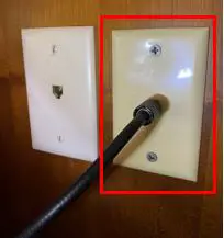 Modem connection to coaxial cable wall jack