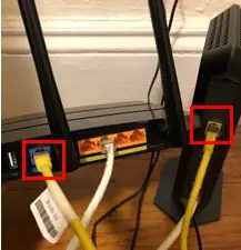 Router and modem LAN cable connection