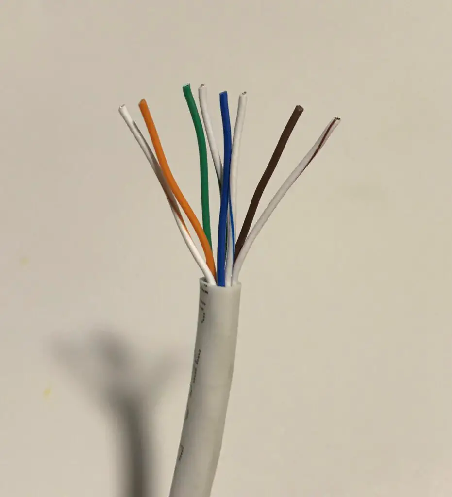 Untwisted wires inside ethernet cable
