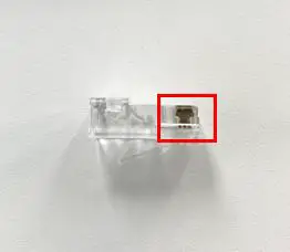 RJ45 connector pins down after crimping