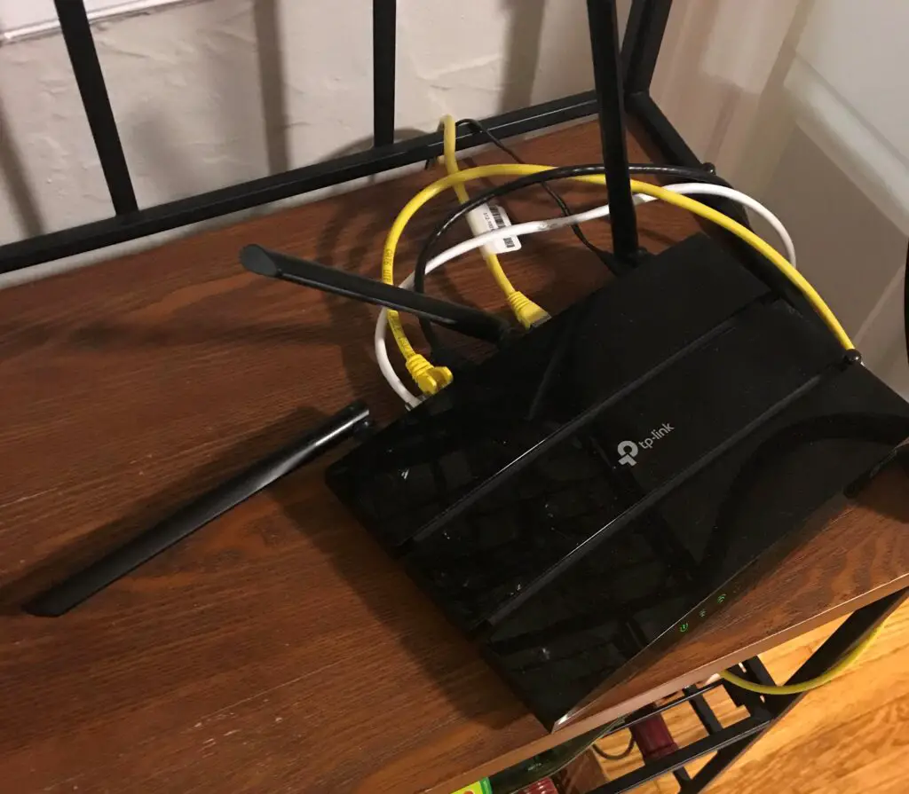 Router with ethernet cables
