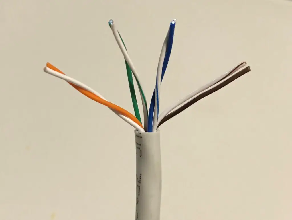 Ethernet cable wires exposed