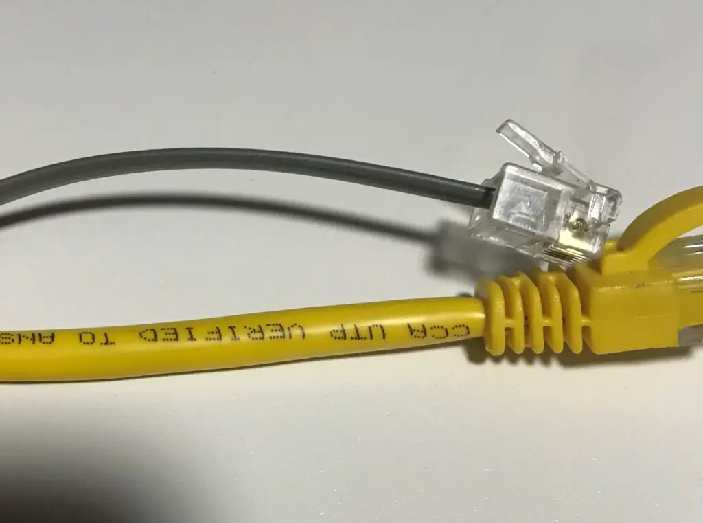 Phone and ethernet cable thickness comparison