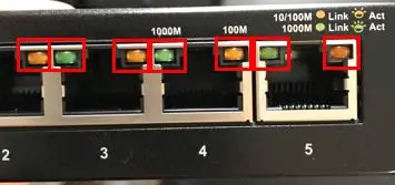 Link lights on ethernet switch
