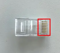 Pins on RJ45 connector