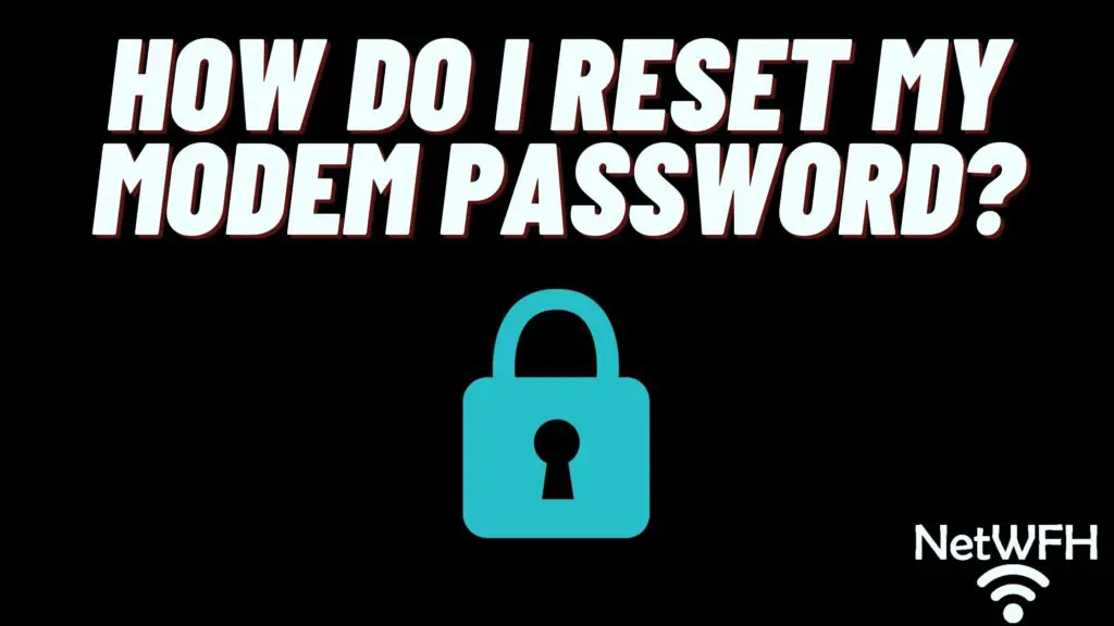 Reset modem password title page