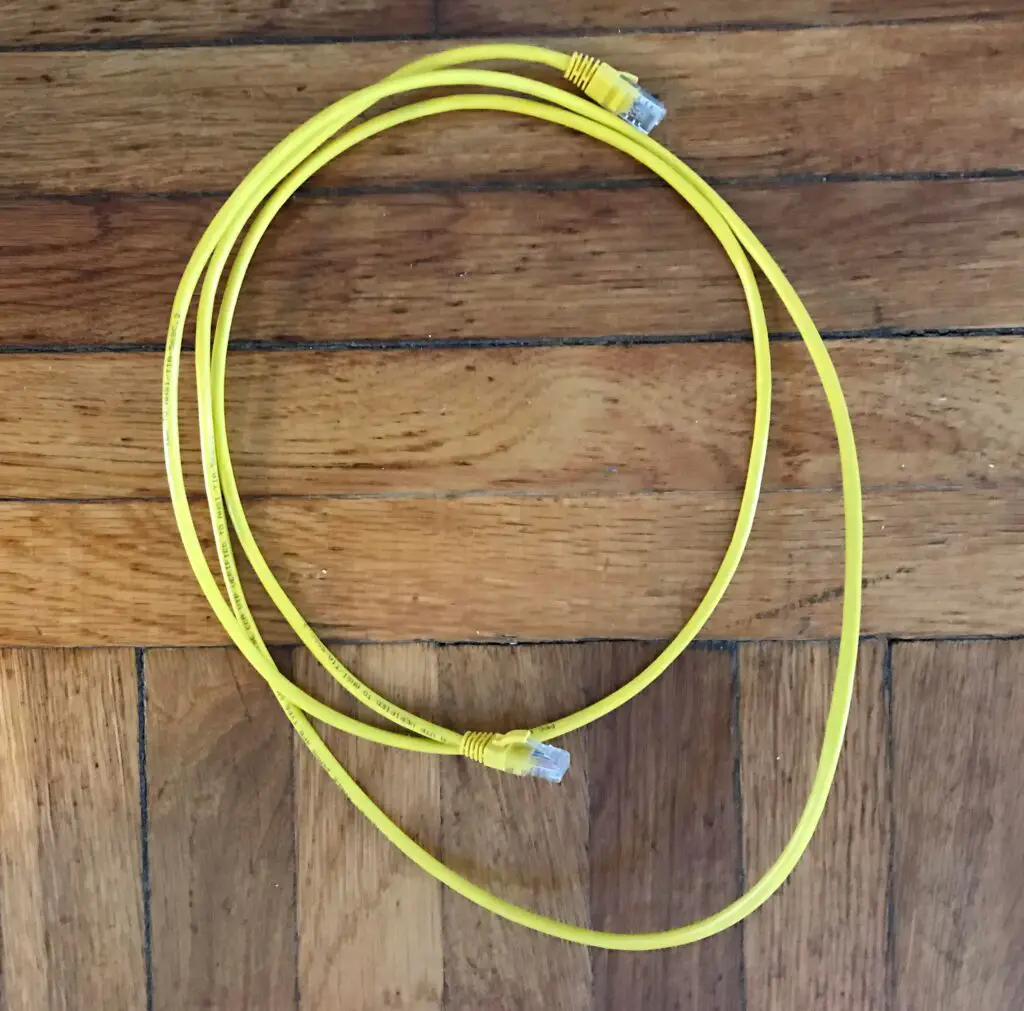 Coiled Ethernet cable