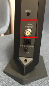 Cable modem coaxial cable connection port