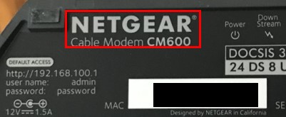Netgear modem type identifier